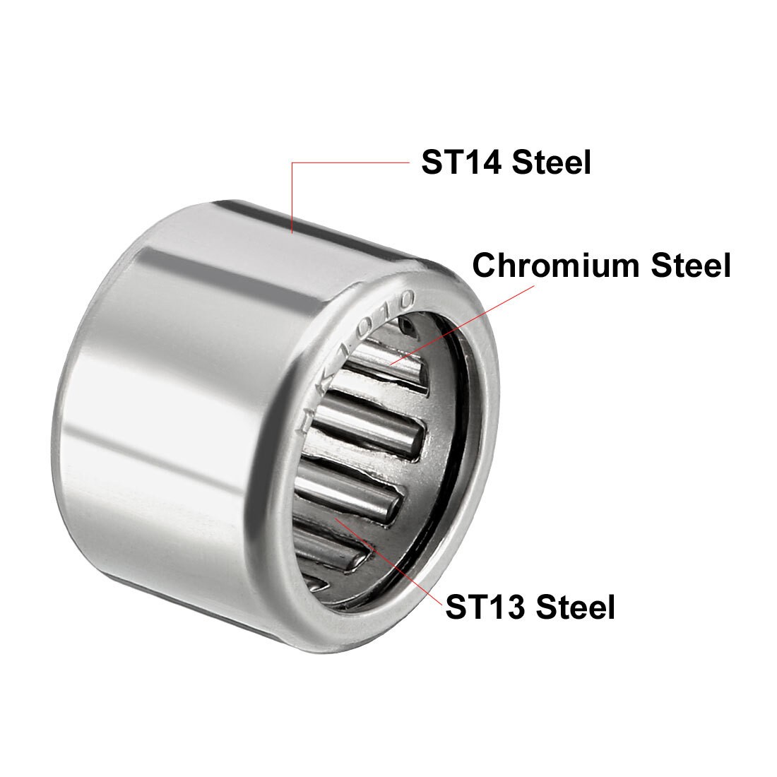 10pcs HK1010 Drawn Cup Needle Roller Bearings 10mm Bore Dia 14mm OD 10mm Width