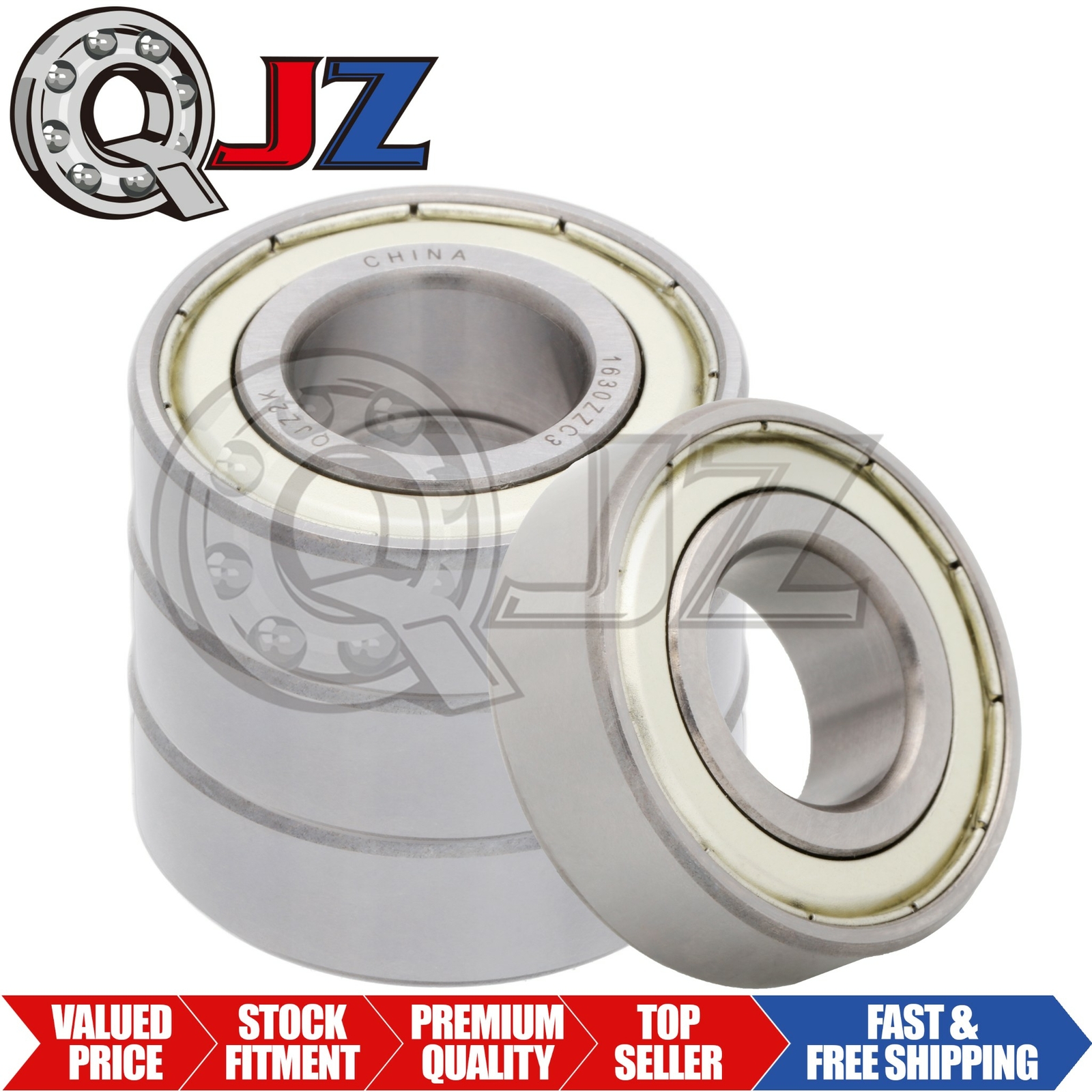 [4-Pack] 1630-ZZ-C3 Deep Groove Radial Ball Bearing 3/4in x 1.625in x 1/2in