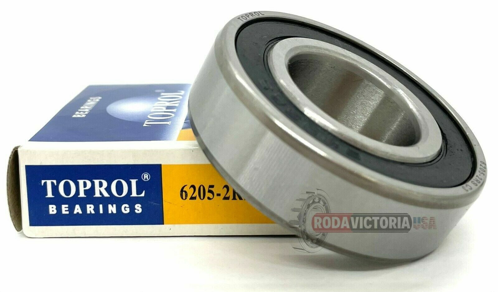 TOPROL 6205-2RS DEEP GROOVE BALL BEARING, RUBBER SEALED 25x52x15 mm
