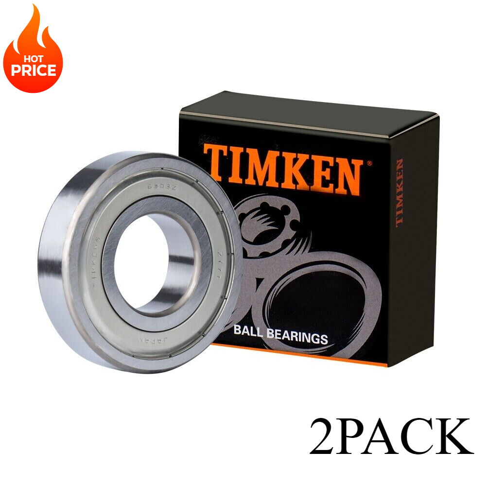 2PACK USA Brand TIMKEN 6308-ZZ 40X90X23MM Double Metal Seal Ball Bearings 6308ZZ