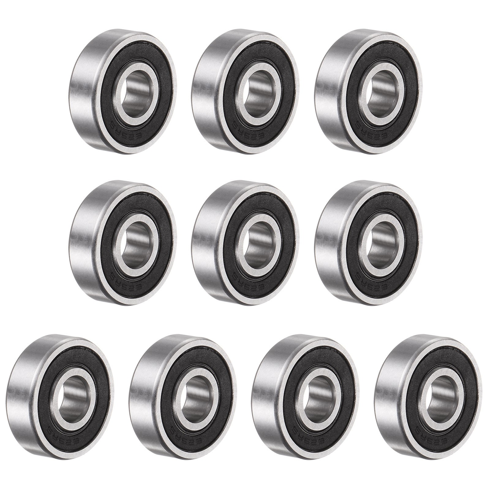 10pcs 629-2RS Deep Groove Ball Bearings, Chrome Steel Z3 Bearing 9 x 26 x 8mm