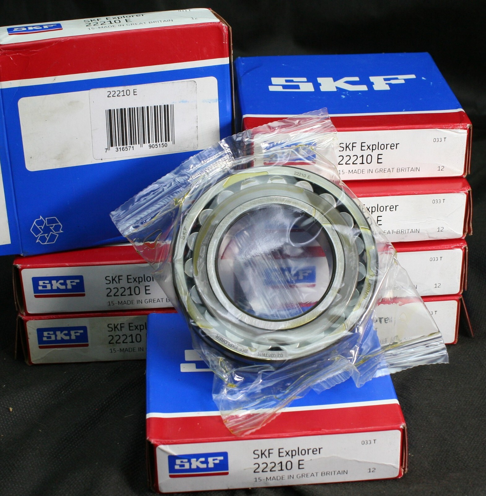One (1) SKF 22210 E Explorer Spherical Roller Bearing 50 MM Great Britain NEW