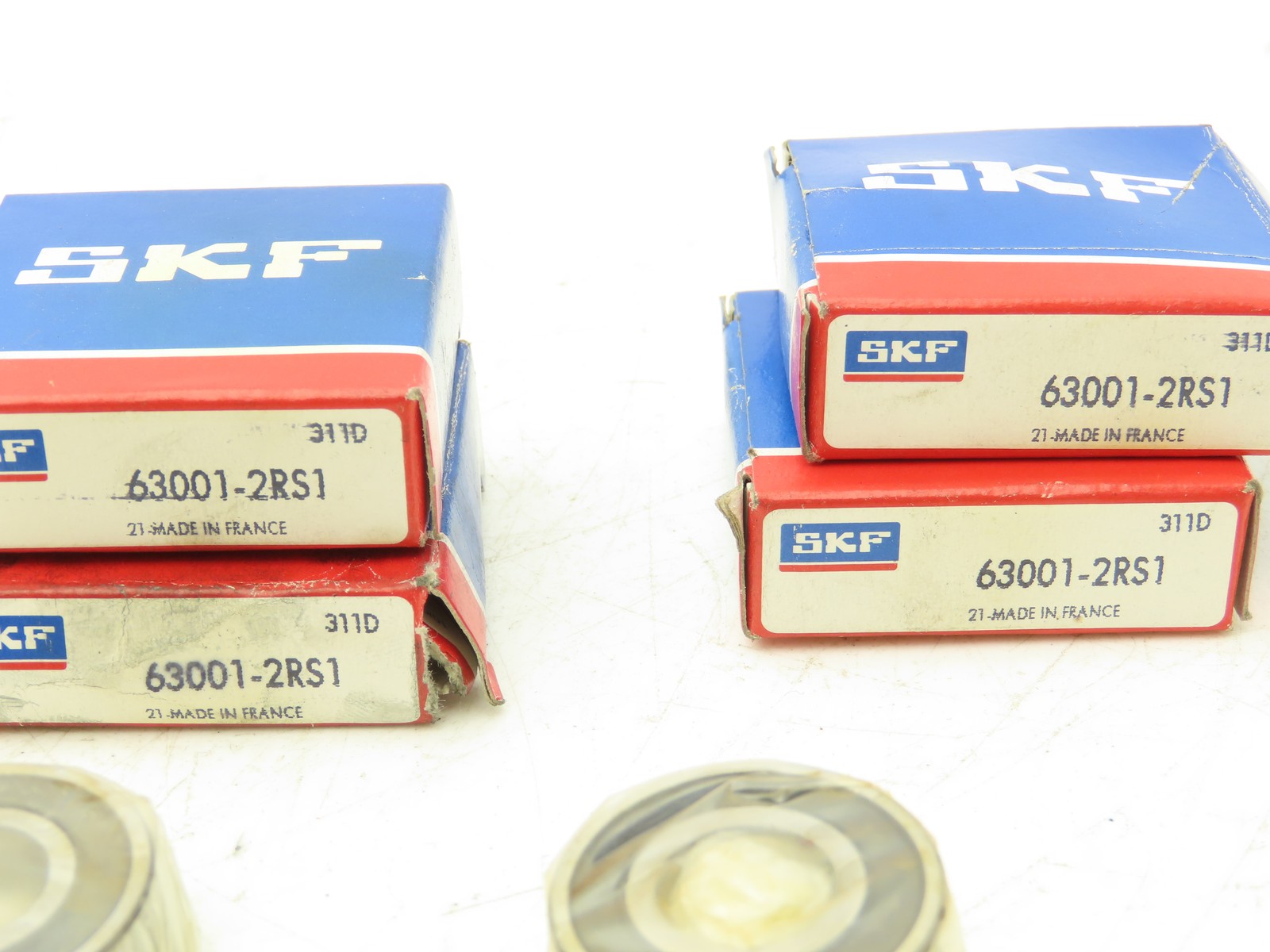 SKF 63001-2RS1 Cylindrical Roller Bearing 12mm ID 28mm OD 12mm W Lot of 4