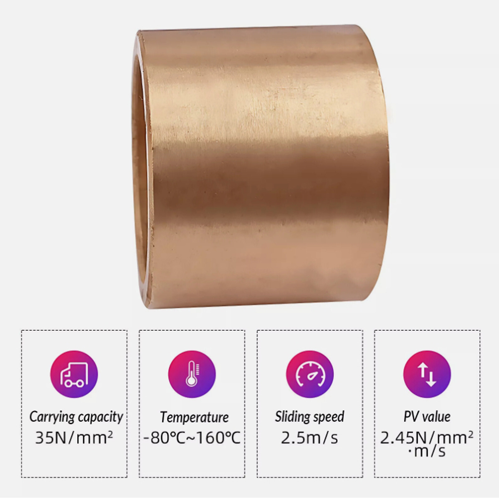Metric Oilite Plain Bronze Sintered Bearing Bushes Series Bore 4mm to 60mm