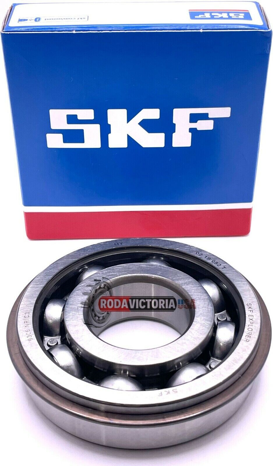 SKF 6306NR/C3 DEEP GROOVE BALL BEARING, OPEN, NO SEALS+SNAP RING 30x72x19mm