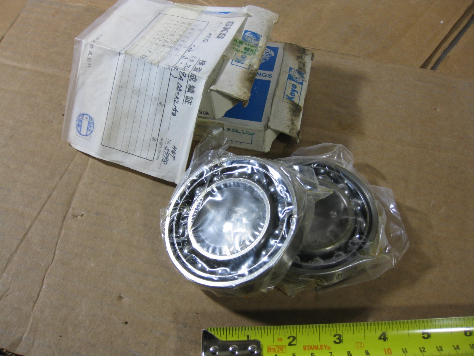2 Koyo 7209DB Angular Contact Ball Bearing set 45x85x19 mm SKS