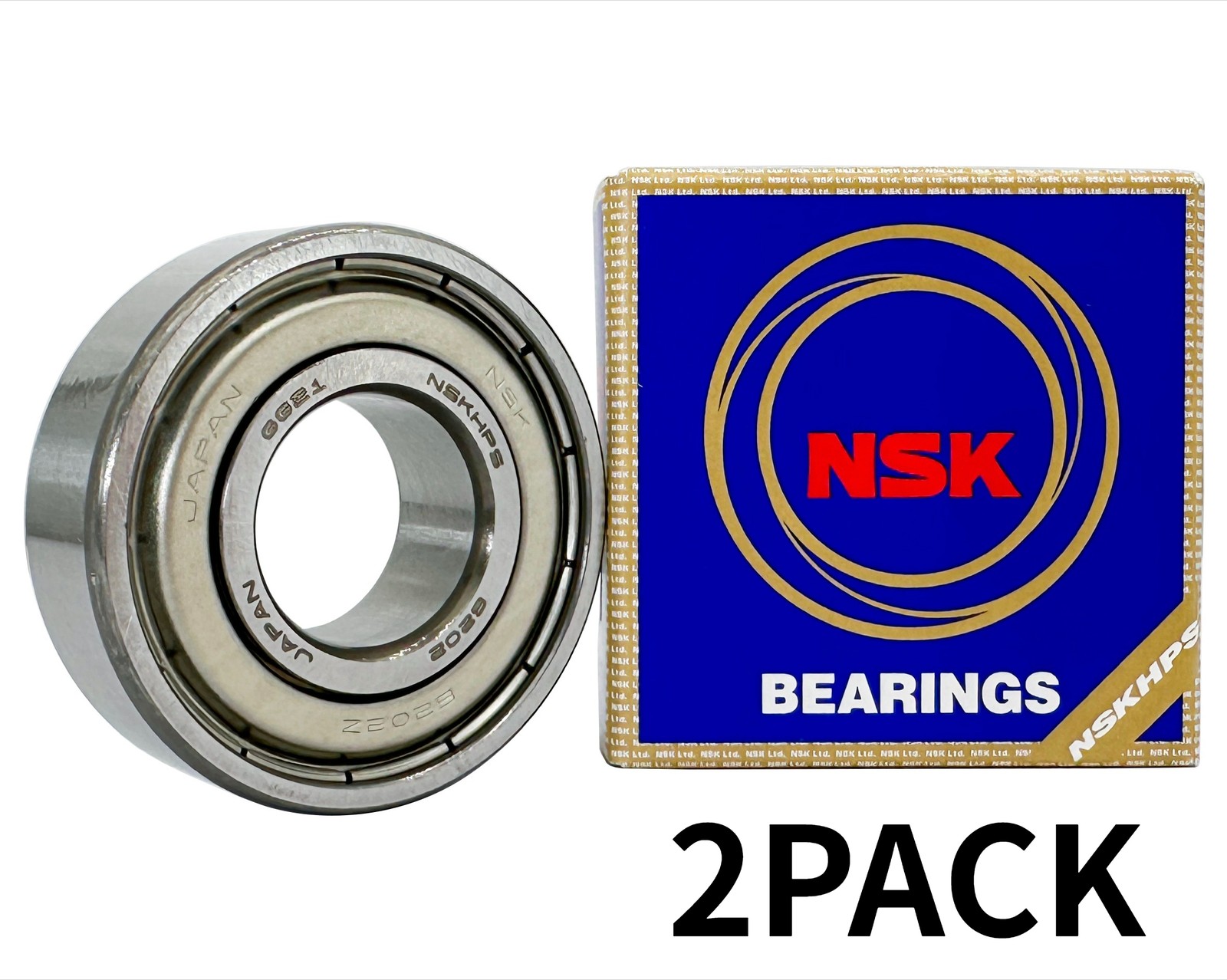 2PACK NSK 6202ZZ 15X35X11MM Double Metal Seal Bearings 6202-2Z 6202ZZ