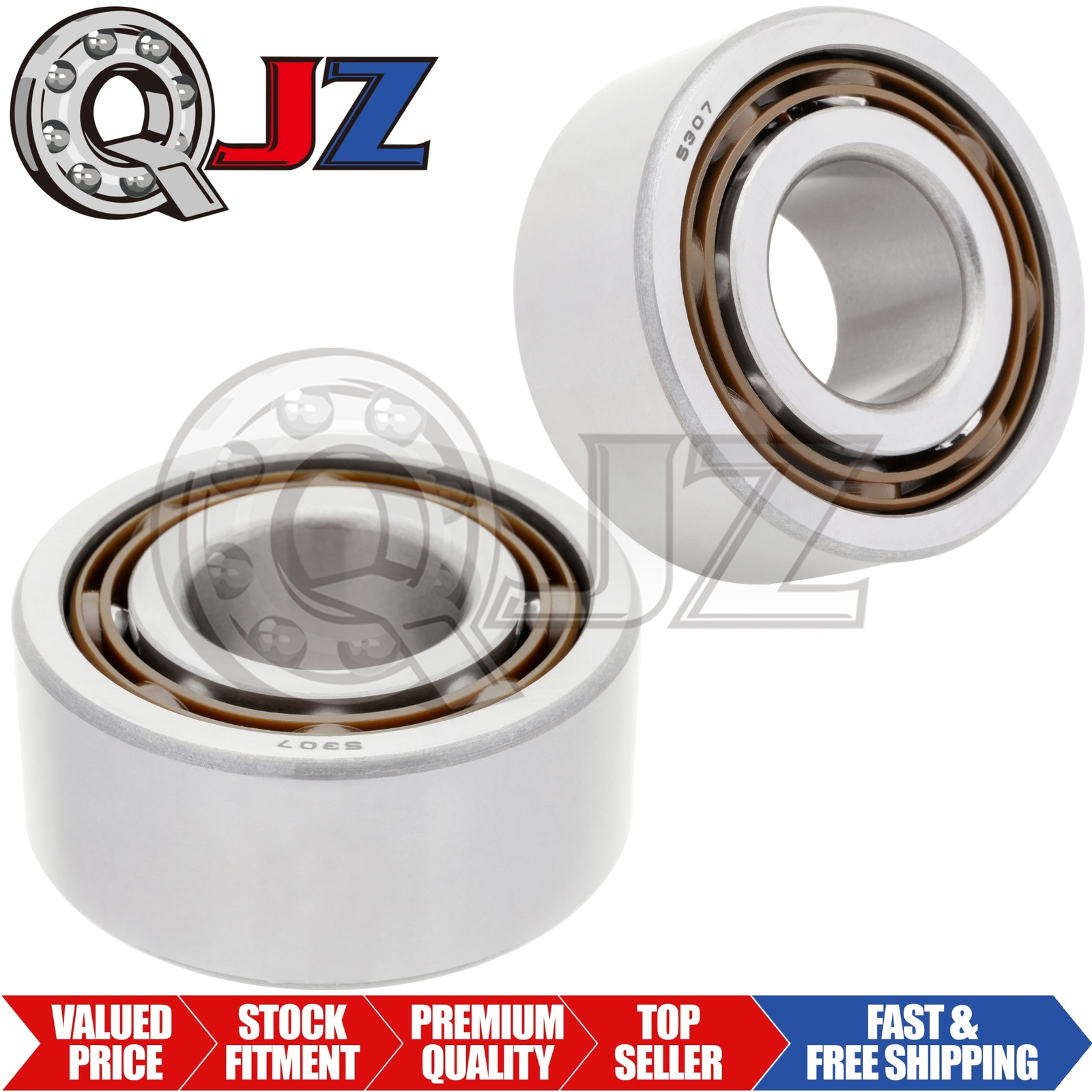 [Qty.2] 5307-OPEN Angular Contact Ball Bearing [35mm ID x 80mm OD x 34.9mm W]
