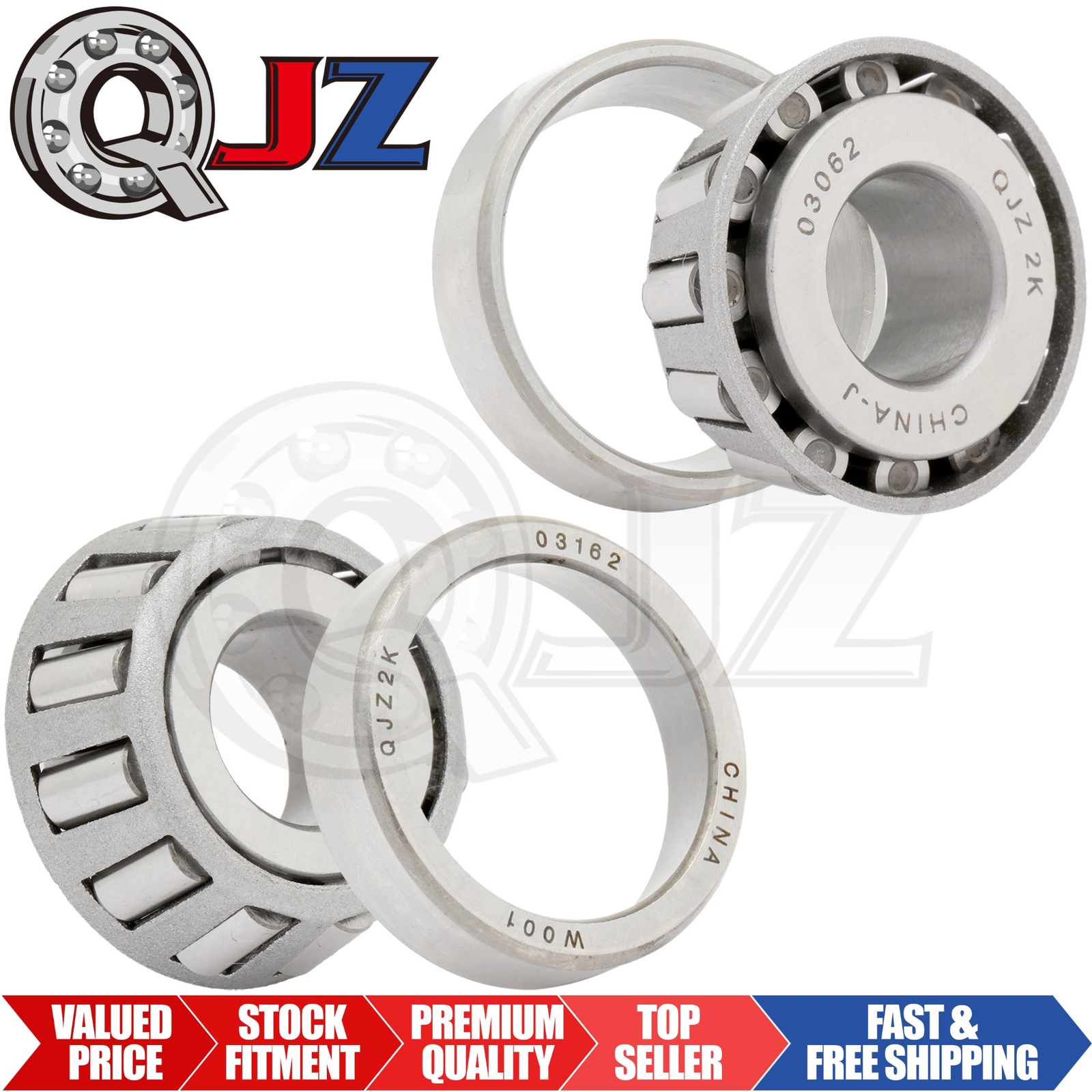 [Qty.2] 03062-03162 Tapered Roller Bearing Set Cup & Cone [5/8″ ID x 0.5625″ W]