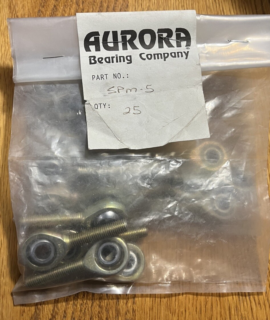 New Aurora SPM-5 Rod End; 5/16″ID; 5/16-24 Male RH Threads Spherical Timken