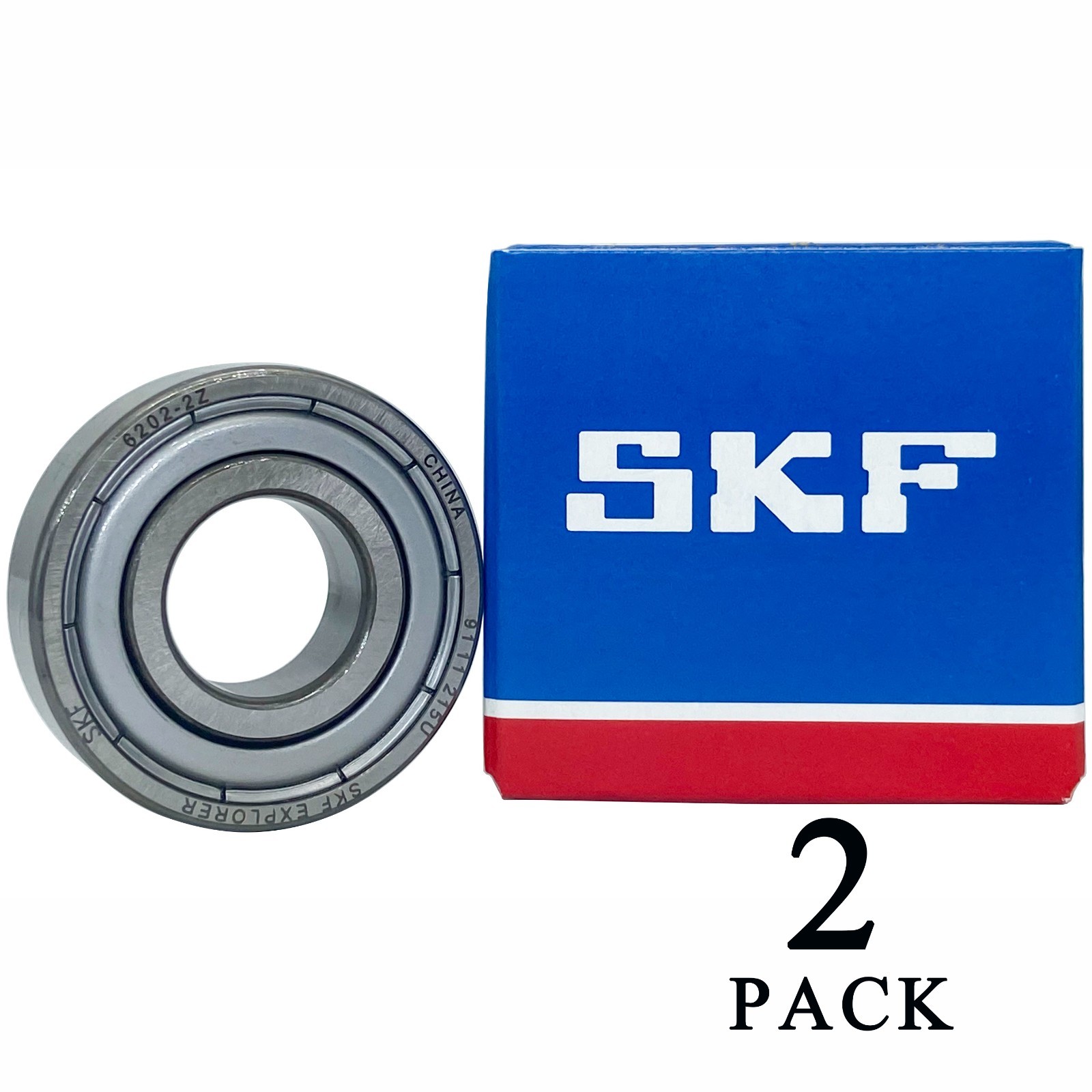 2PCS SKF 6202-2Z Deep Groove Ball Bearing 15x35x11mm Double Metal Shield