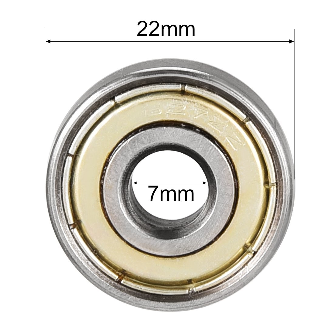 uxcell 627ZZ Ball Bearing 7mm x 22mm x Double Shielded 7mmx22mmx7mm