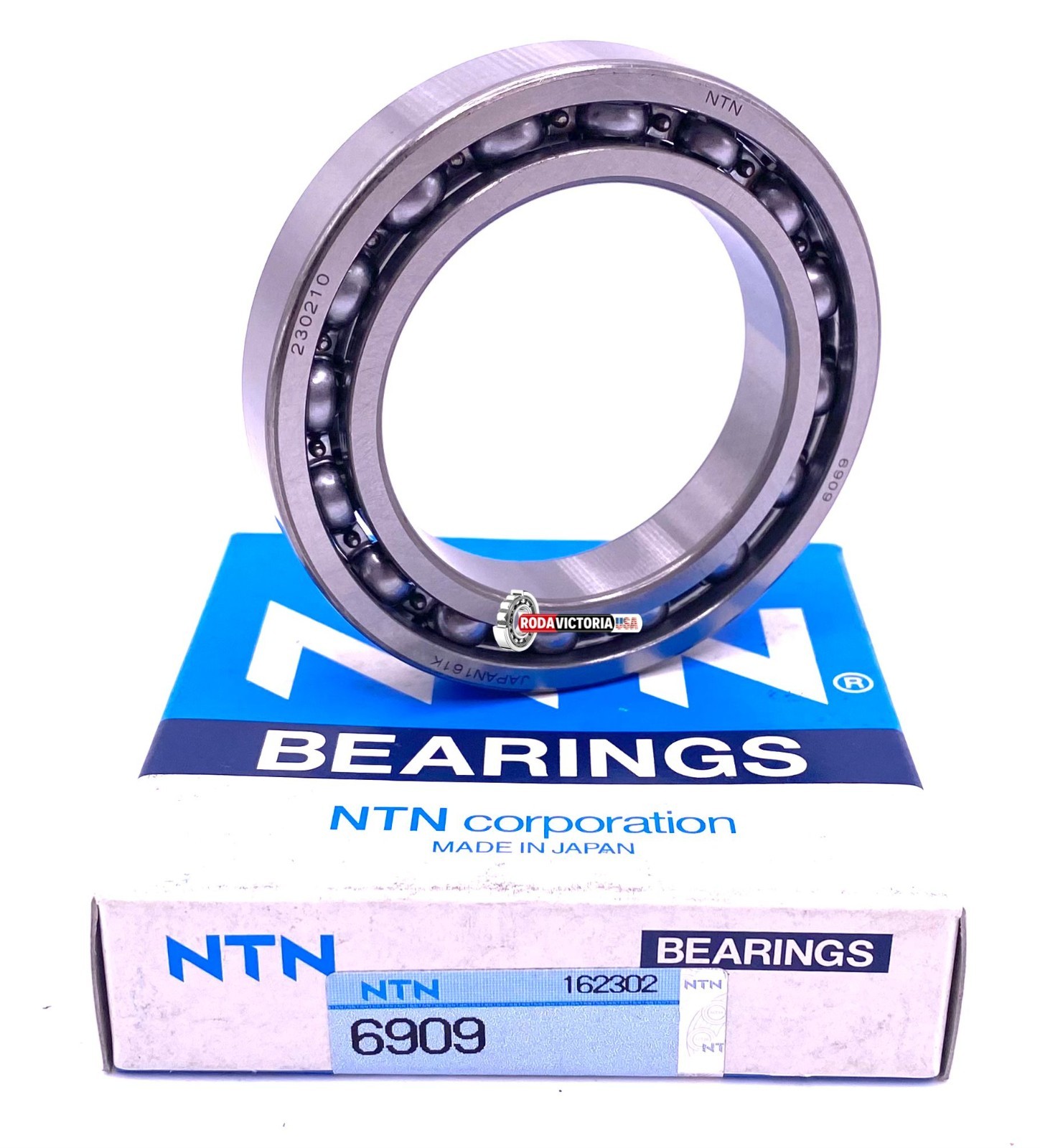 NTN Japan 6909 Deep Groove Ball Bearing, Open Type, No Seals 61909 45x68x12 mm