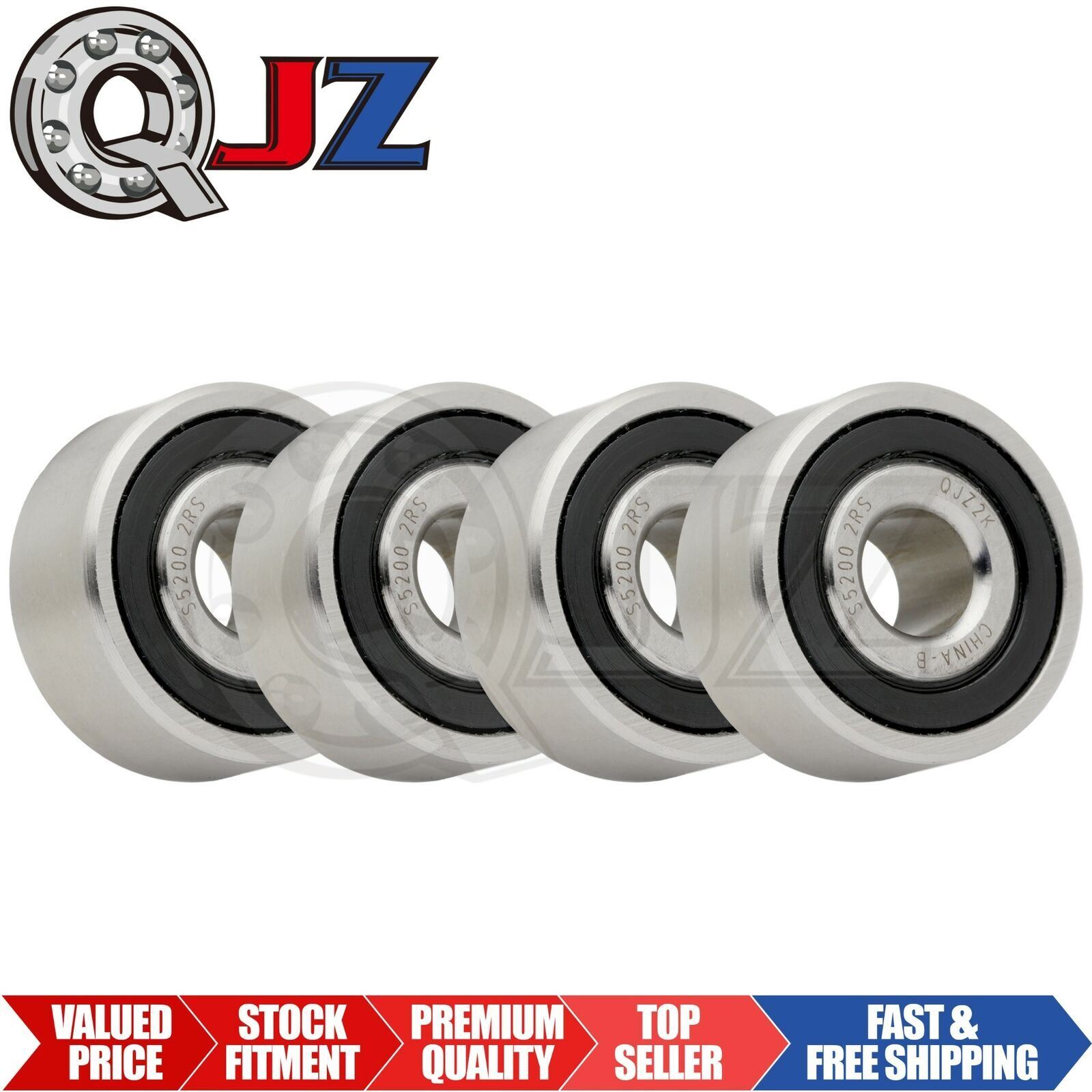 [Qty.4] S5200-2RS Stainless Angular Contact Bearing [10mm Bore x 30mm x 14.3mm]