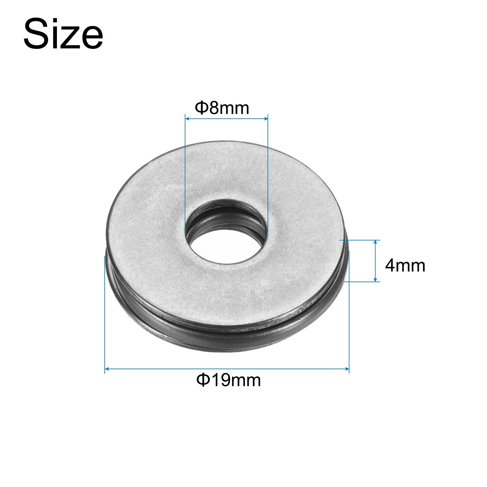 4 Sets AXK0819+2AS Thrust Needle Roller Bearings 8x19x4mm, P5 (ABEC 5)