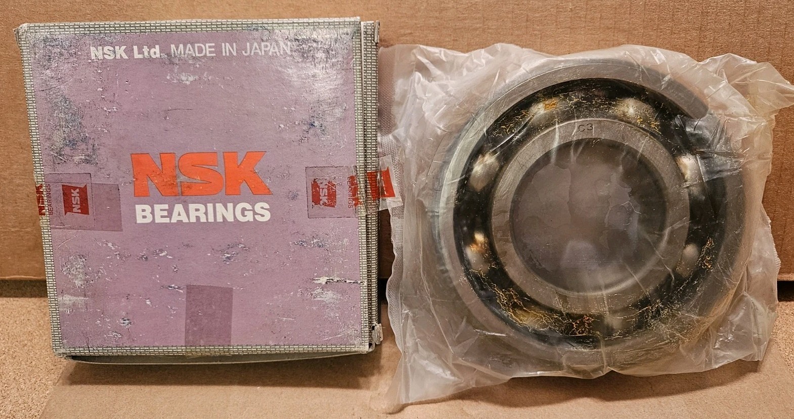 NSK 6312C3 Deep Groove Radial Ball Bearing, 60mm I.D. 130mm O.D. 31mm Width-NEW