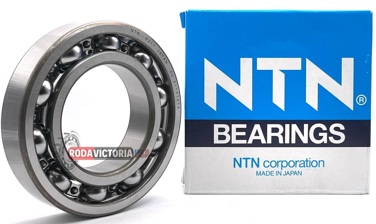 NTN JAPAN 6211 CM DEEP GROOVE BALL BEARING, OPEN TYPE, NO SEALS 55x100x21mm