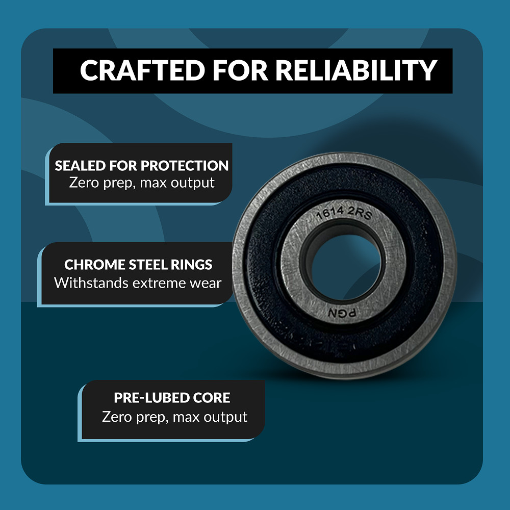 PGN (10 Pack) 1614-2RS Bearing – Lubricated Chrome Steel Sealed Ball Bearing