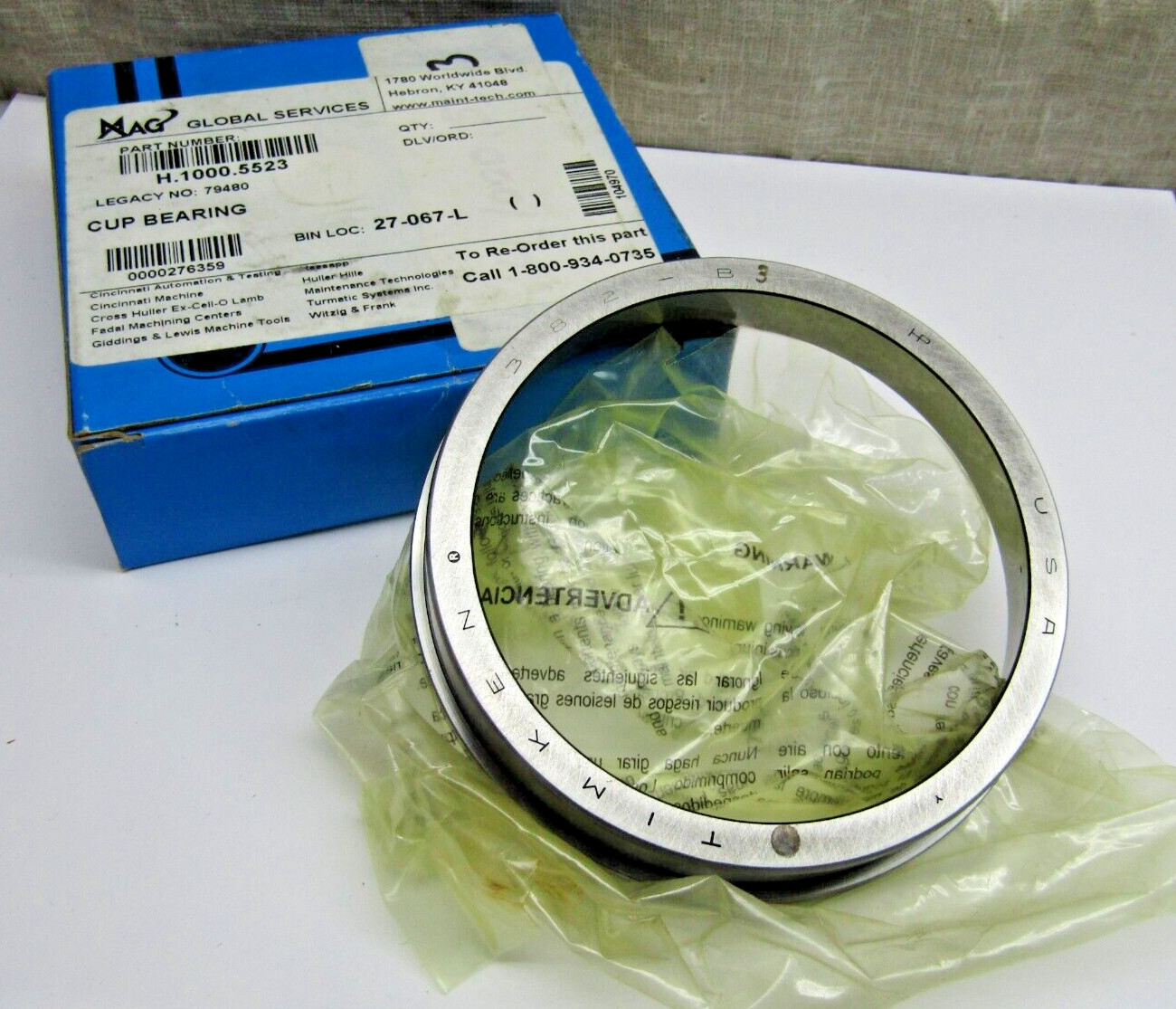 Timken 382-B -30000 *3 Class 3 Prec. Flanged Tapered Roller Bearing Cup 79480