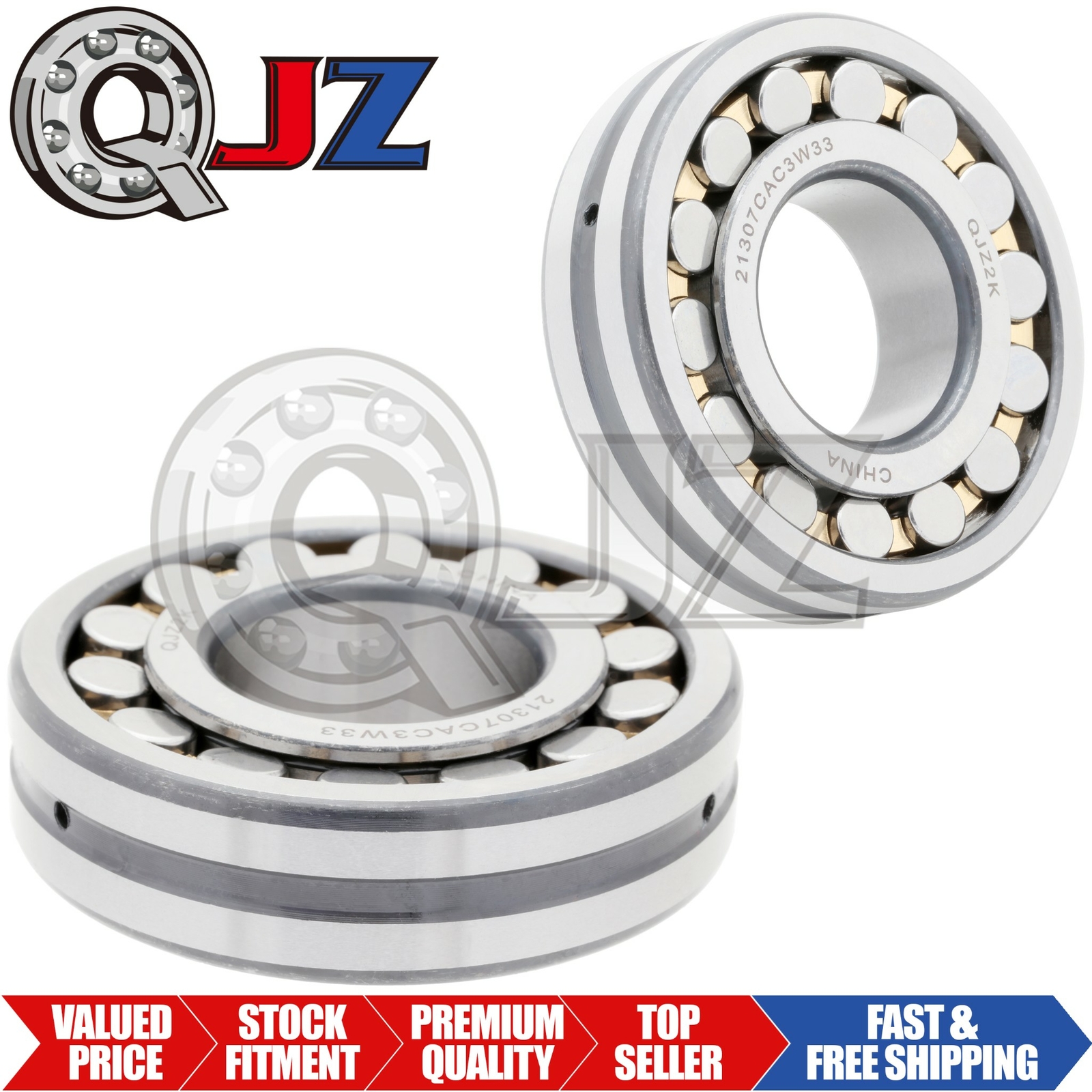 [2x] 21307CAC3W33 Spherical Roller Bearing Self Aligning 35 mm x 80 mm x 21 mm