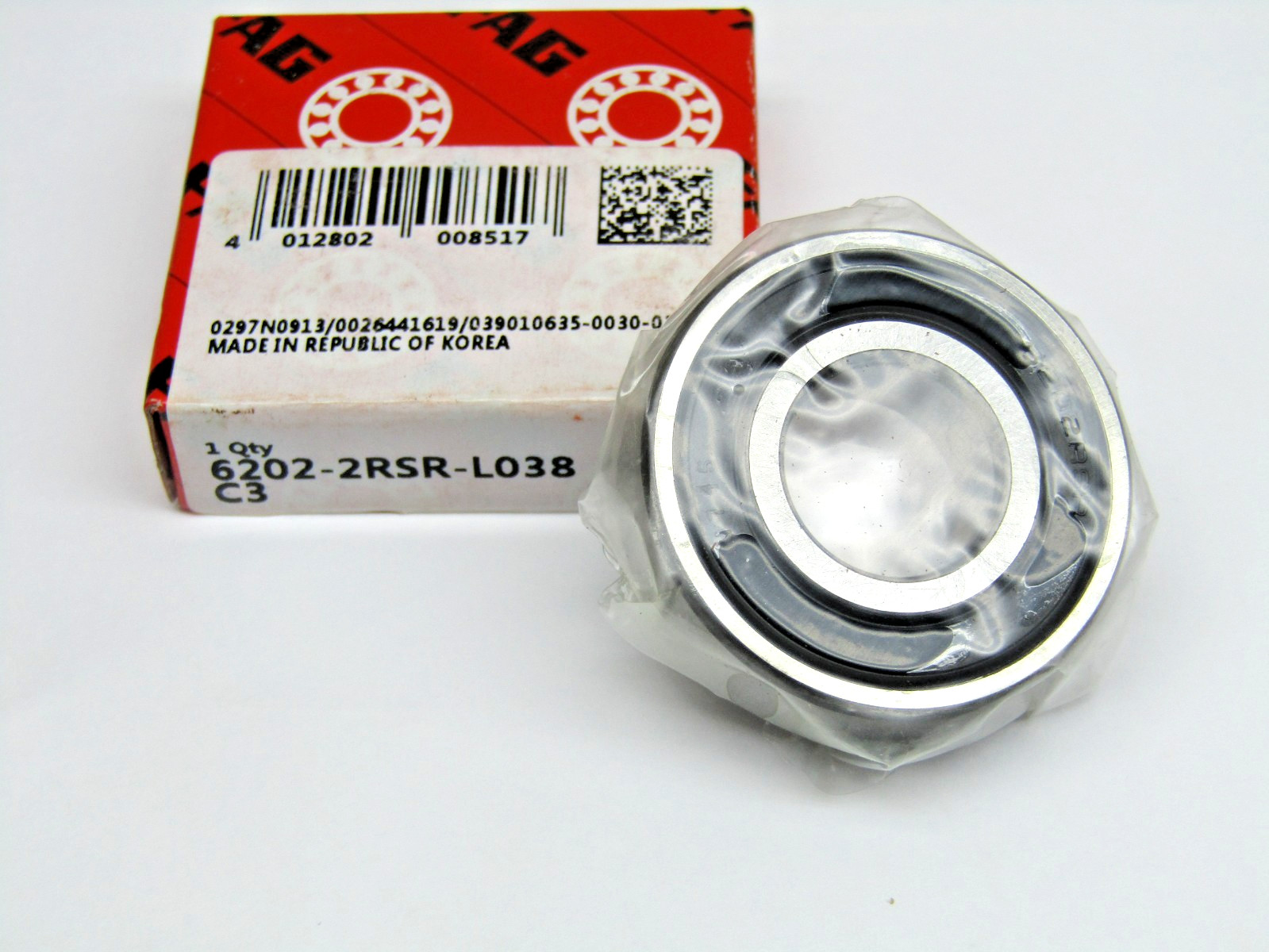 FAG 6202-2RSR C3 15mm X 35mm X 11mm Sealed Bearing
