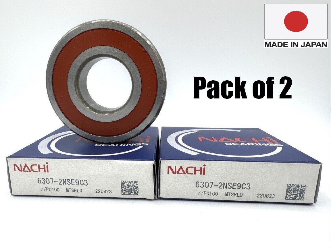 2 PACK, 6307-2RS C3 (2NSE9 C3) NACHI-Japan, 35X80X21mm, NEW