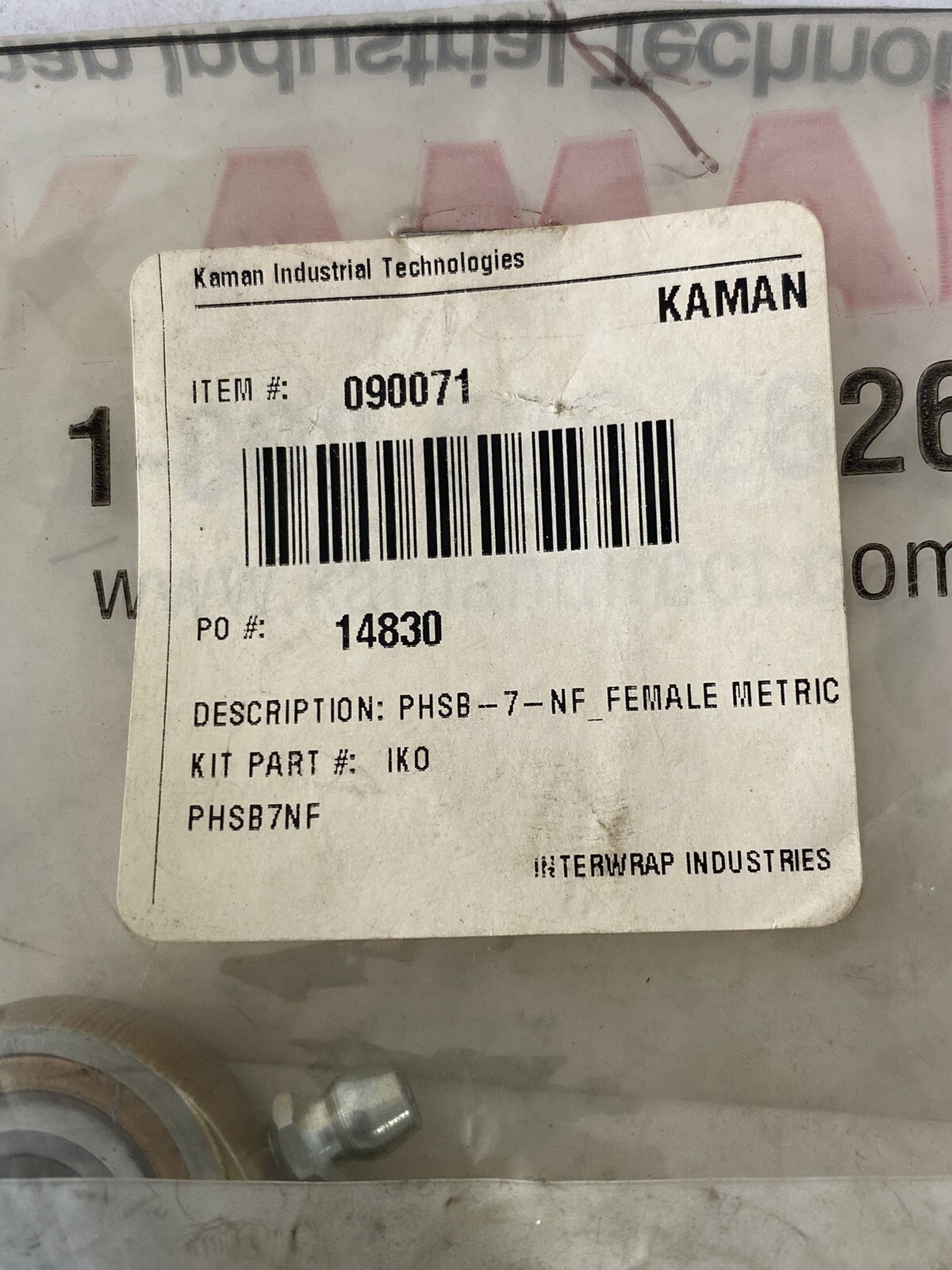 IKO PHSB7 NF Rod End 7/16″-20 RH Thread With Grease Zerk PHSB7NF 7/16″ Bore