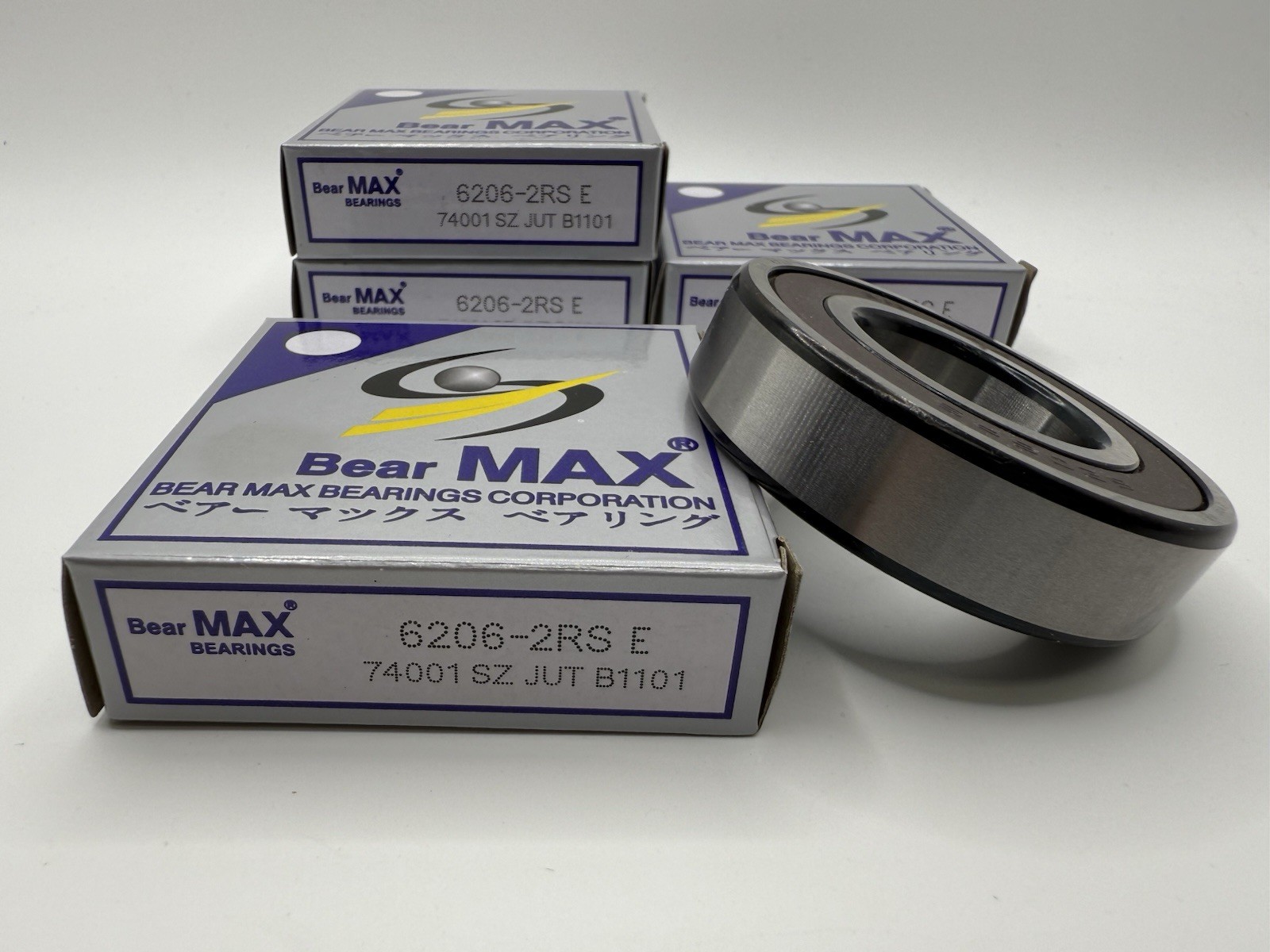 4 pcs BearMAX 6206-2RS 30x62x16mm Rubber Seal Deep Groove Ball Bearings 62062RS
