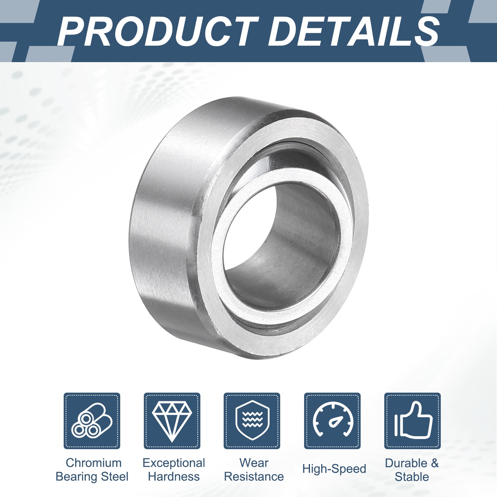 2 Pcs 1/2″ x 1″ x 1/2″ COM8T Spherical Plain Bearing Steel Bearing for Repairing