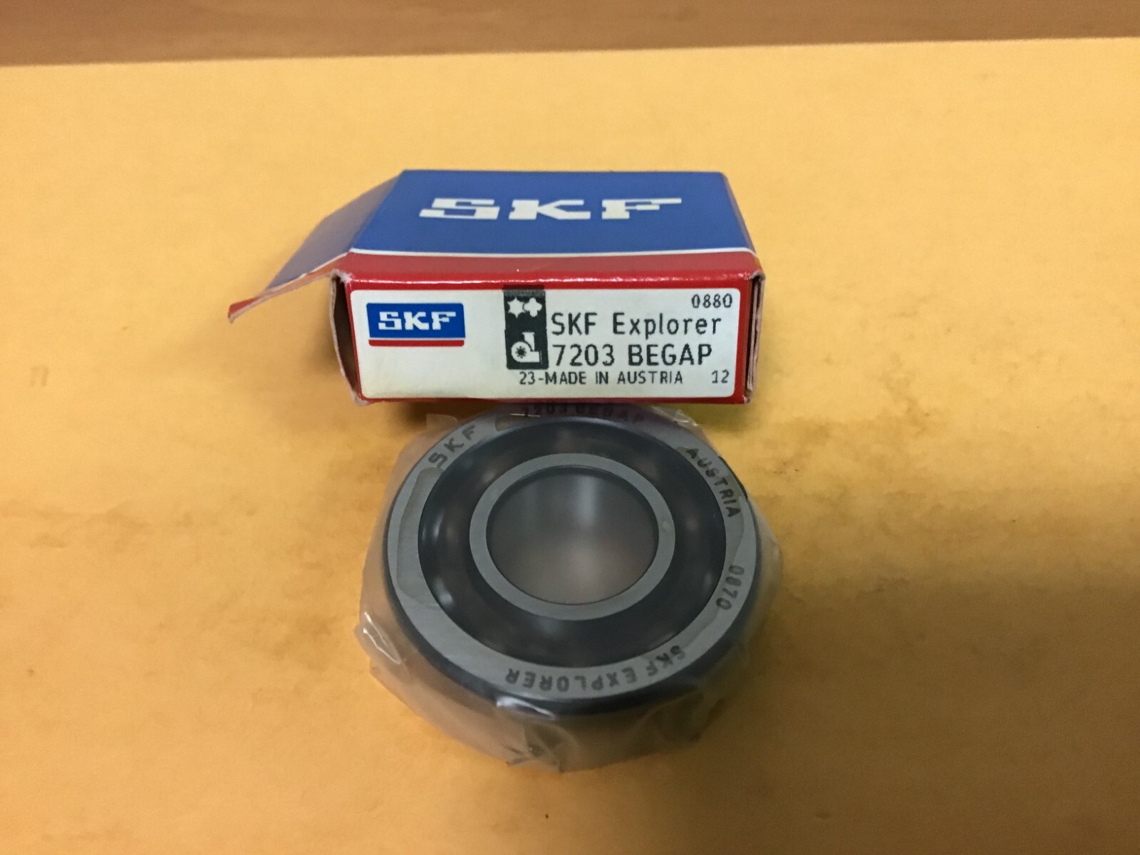 New SKF 7203 BEGAP Angular Contact Bearing, 17mm ID, 40mm OD, 12mm Width