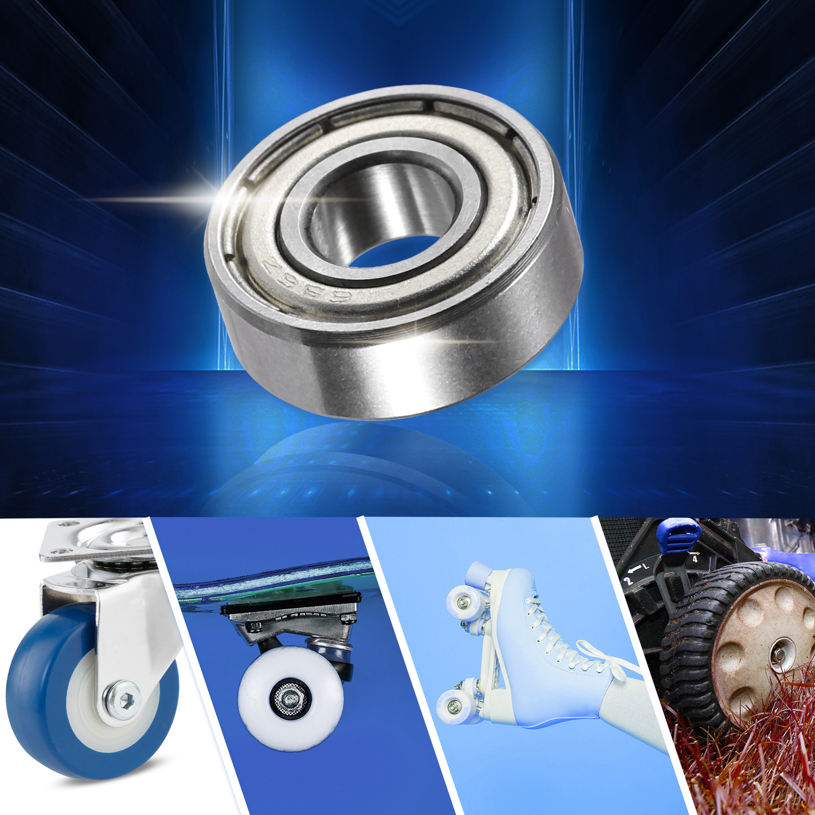 10pcs 6x15x5mm Double Metal Shield 696-ZZ Single Row Deep Groove Ball Bearings