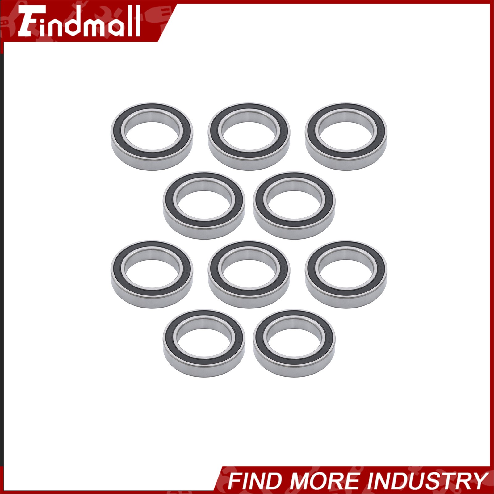 Findmall 6908-2RS Deep Groove Bearings 10pcs 40x62x12mm Rubber Sealed Set