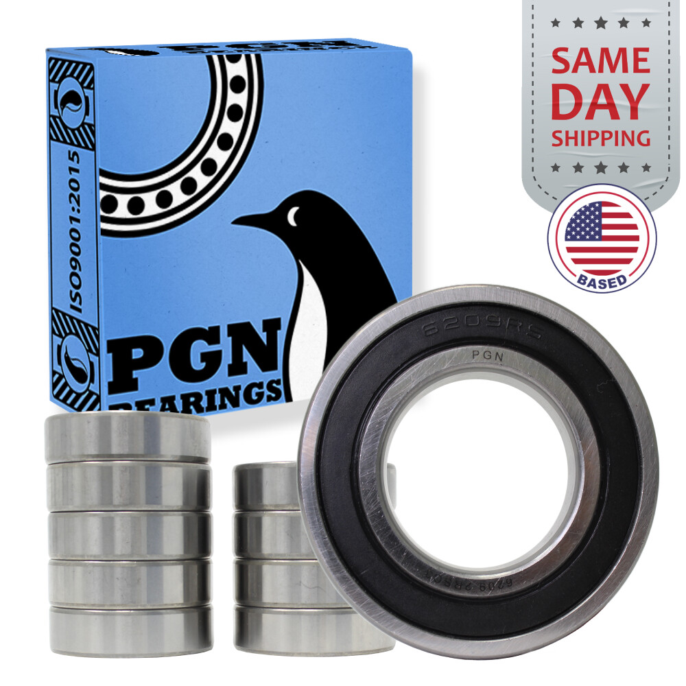 (10) 6209-2RS Premium Rubber Seal Ball Bearing C3 EMQ, 45x85x19, 6209 2RS 6209rs