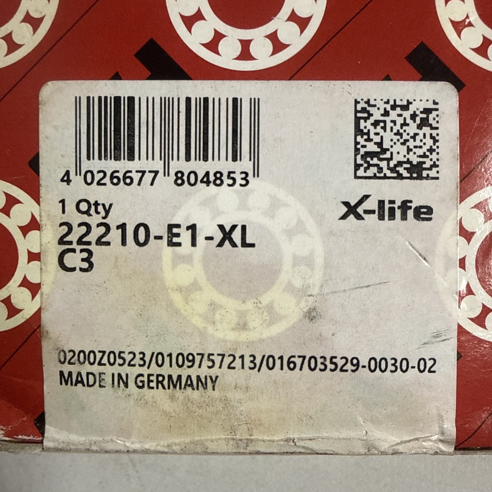 FAG 22210E1.XL.C3 Bearing 50x90x23mm 22210-E1-XL-C3-W33 22210E X-Life Germany