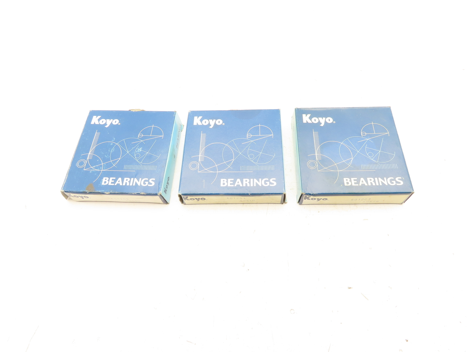 Koyo 6012C3 Deep Groove Roller Bearing 60 mm ID 95 mm OD Lot of 3