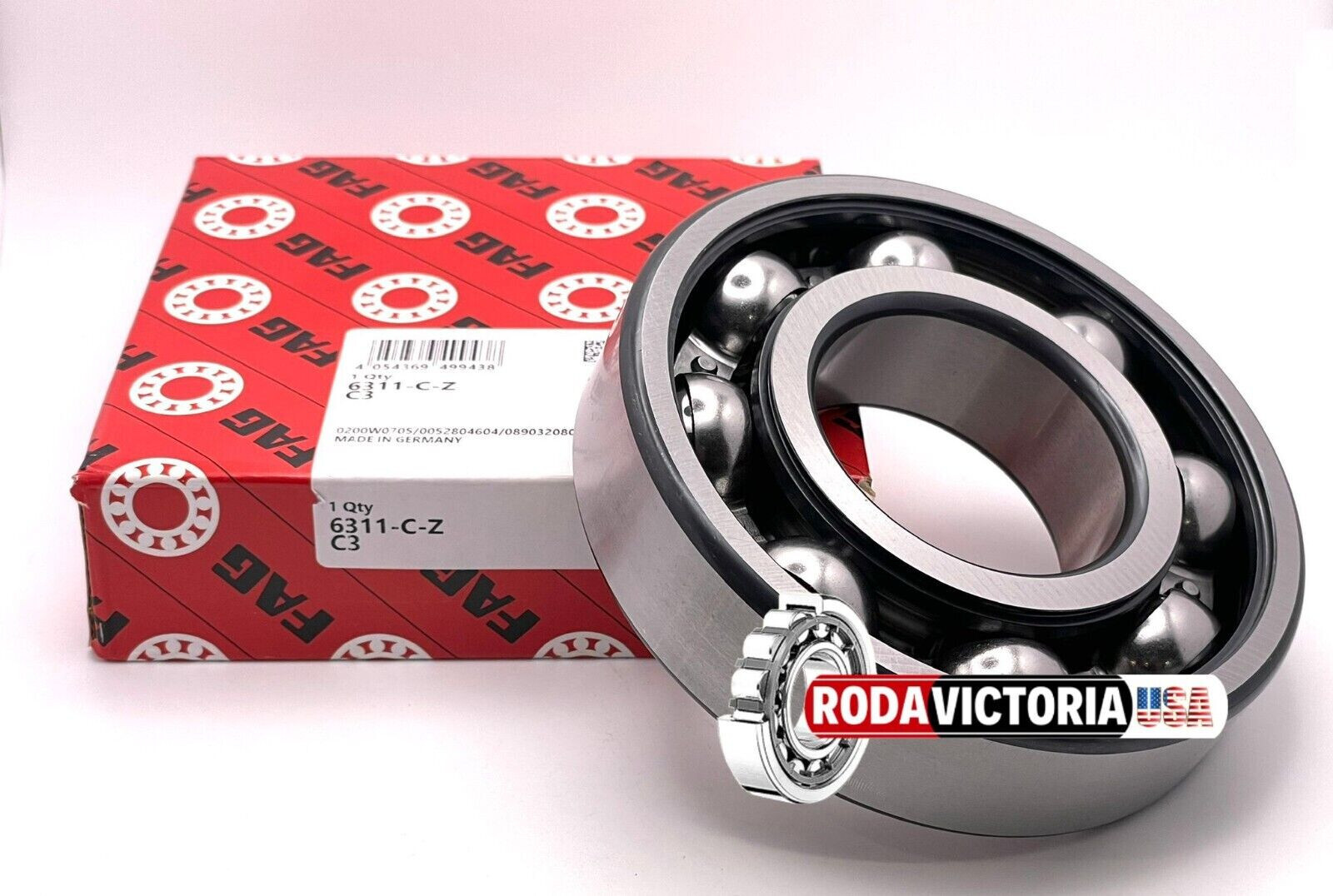FAG GERMANY 6311 C Z C3 BEARING METAL SHIELDED ONE SIDE, ONE SIDE OPEN 55x120x29