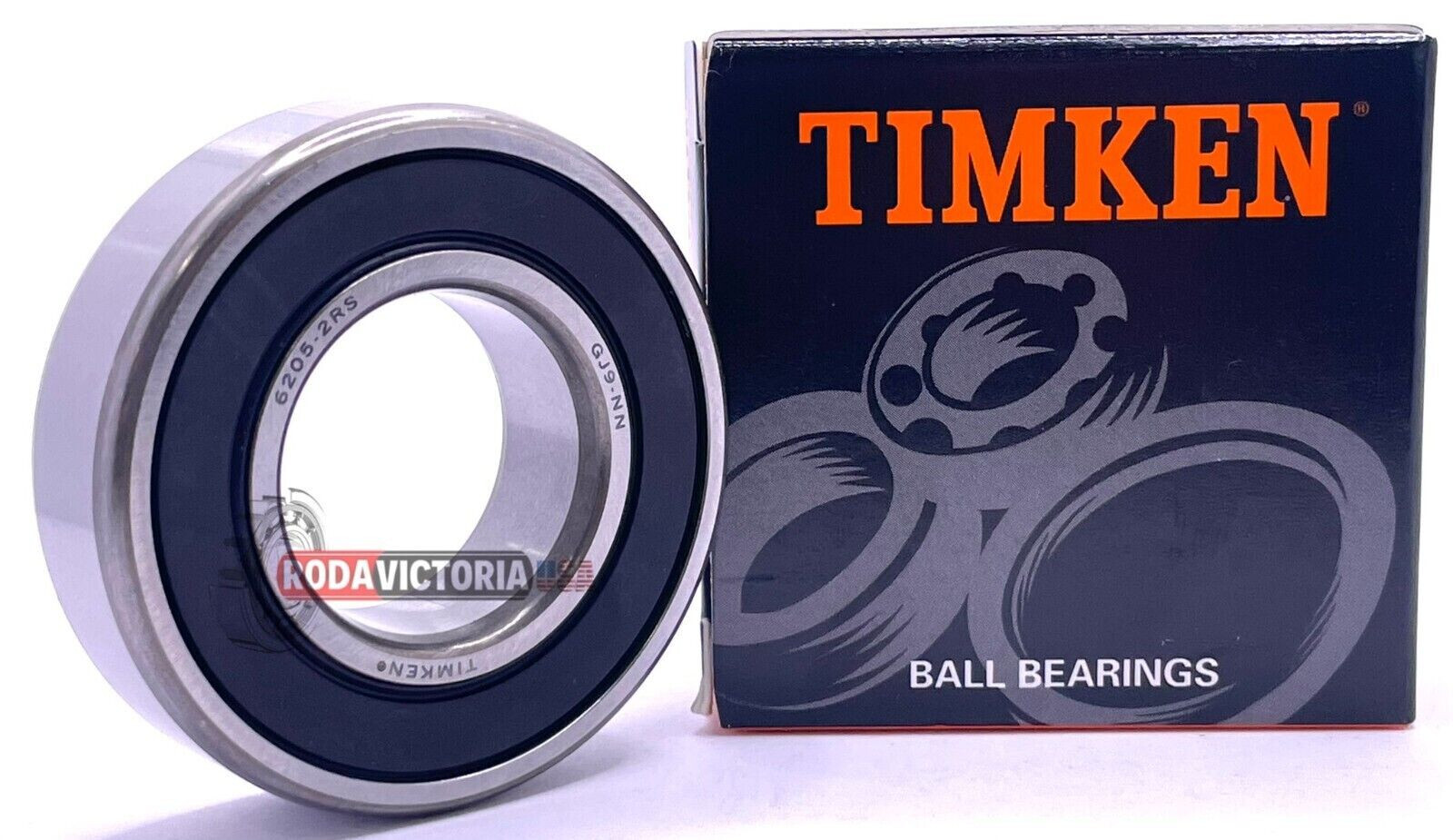 QTY. 02 TIMKEN 6205 2RS C3 DEEP GROOVE BALL BEARING, RUBBER SEALED 25x52x15mm.