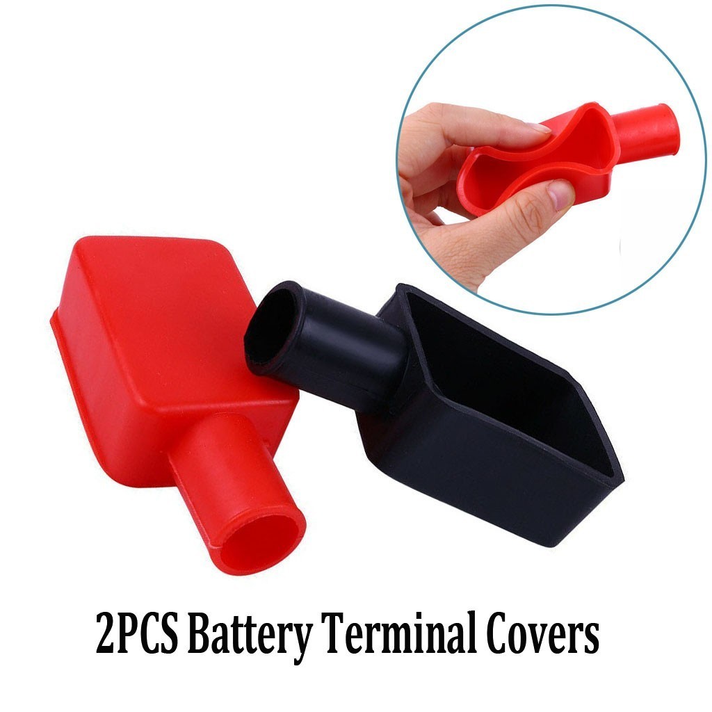 PVC Battery Terminal Covers Cap Positive Red+Black Rubber 2* 62*30*25mm