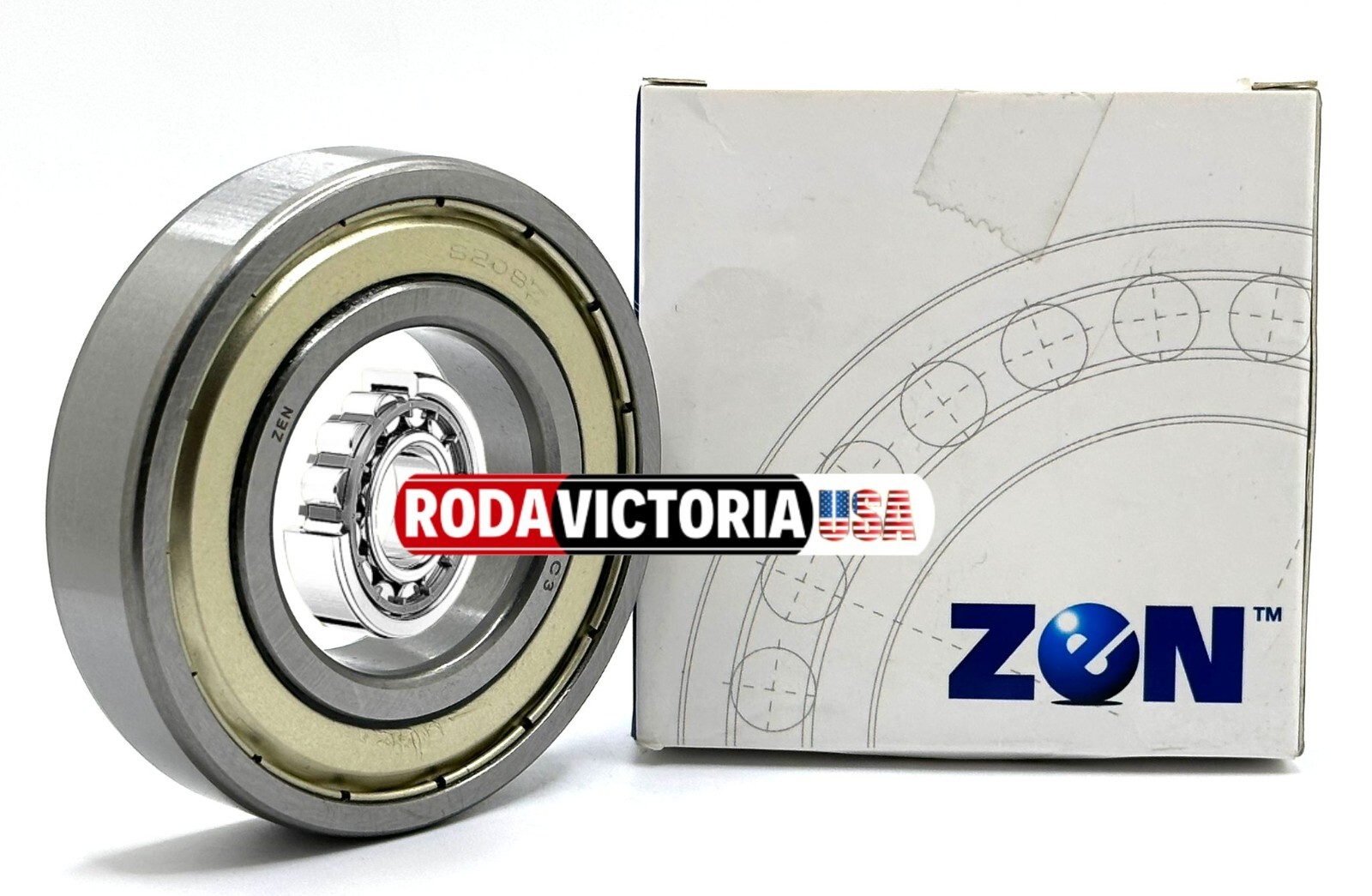 ZEN 6208 ZZ C3 DEEP GROOVE BALL BEARING, METAL SHIELDED 40x80x18mm
