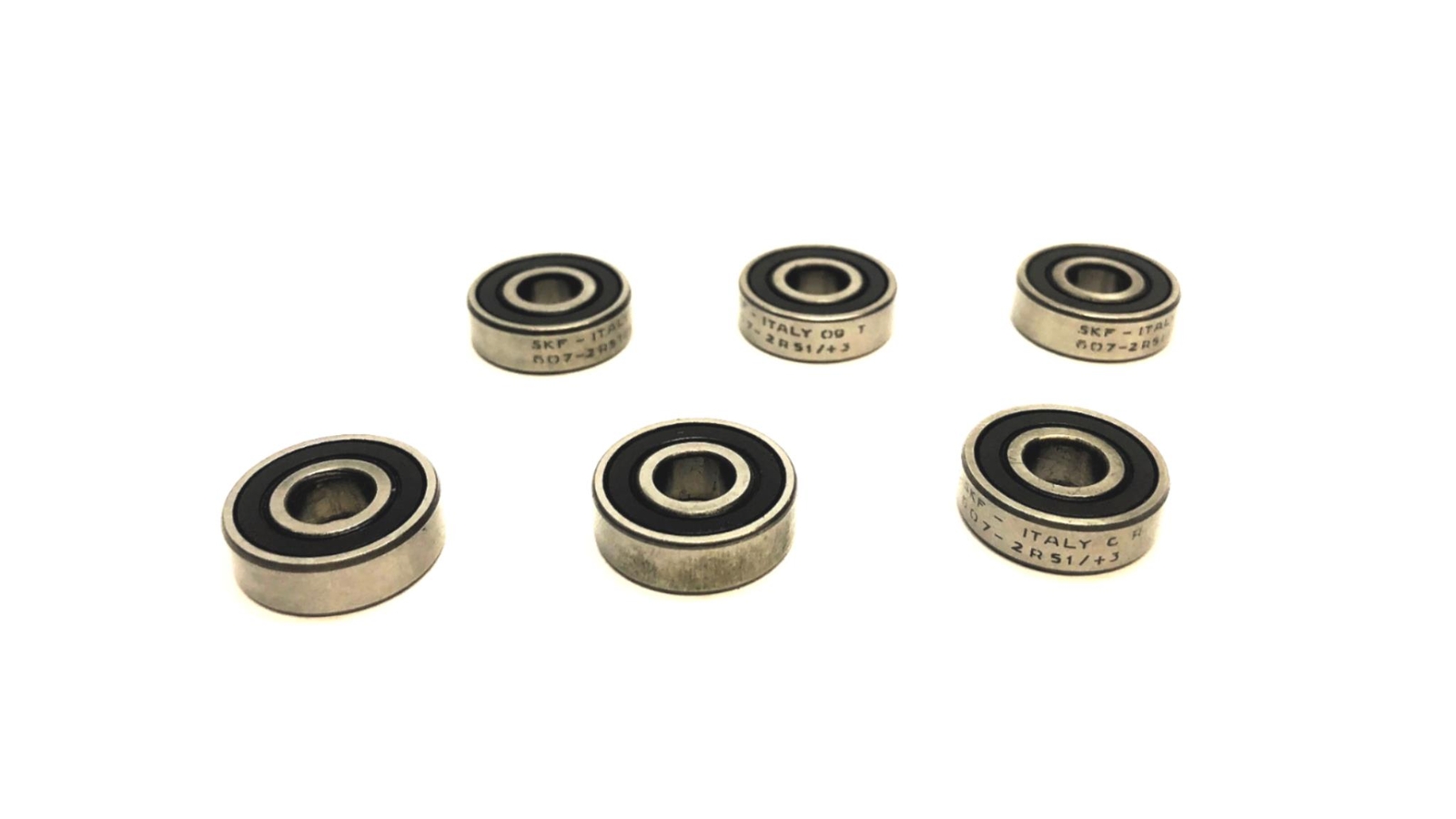 SKF Deep Groove Rubber Shielded Ball Bearing 607-2RS1/+3 [Lot of 6] NOS