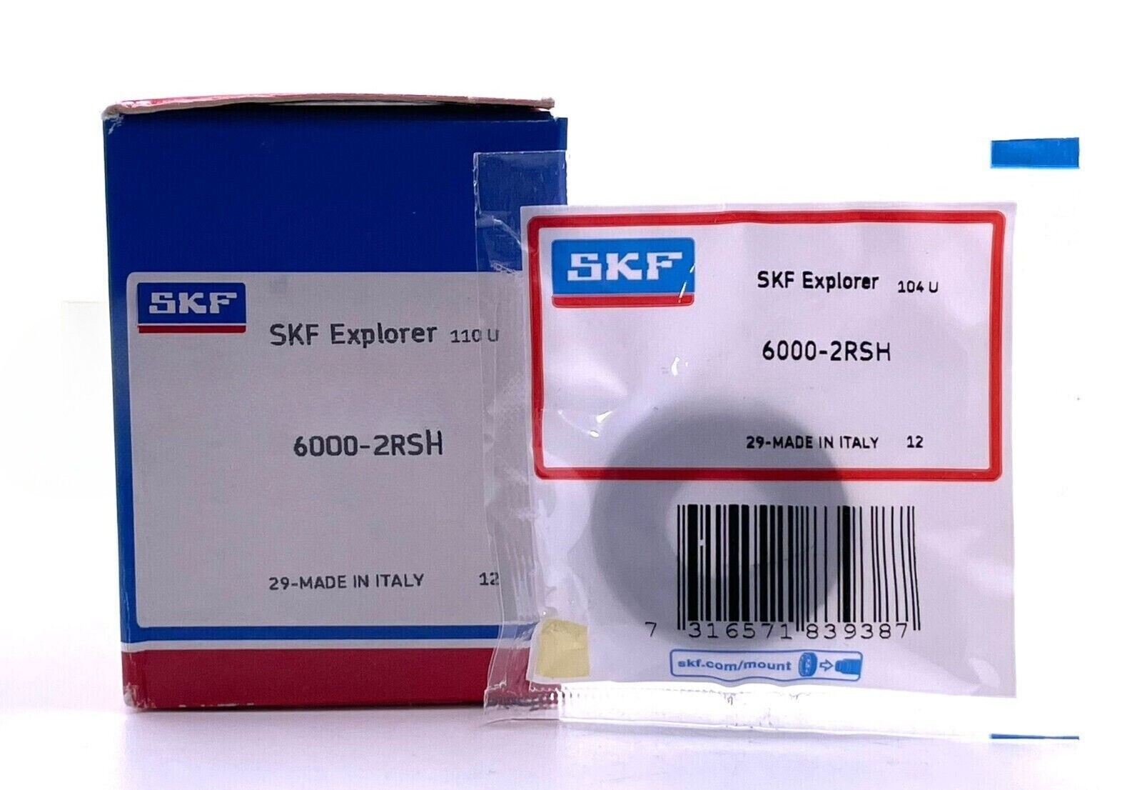 SKF 6000 2RSH DEEP GROOVE BALL BEARING RUBBER SEALED 10x26x8