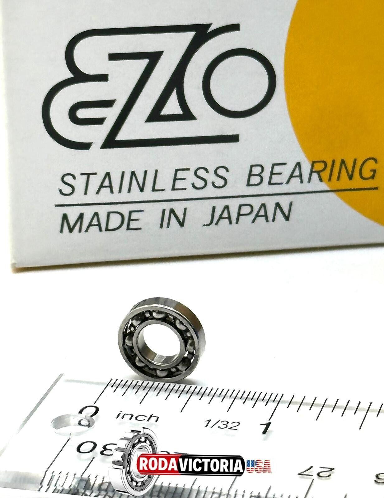 EZO R188 DEEP GROOVE BALL BEARING, OPEN TYPE, NO SEALS 1/4″x1/2″x1/8″ SR188