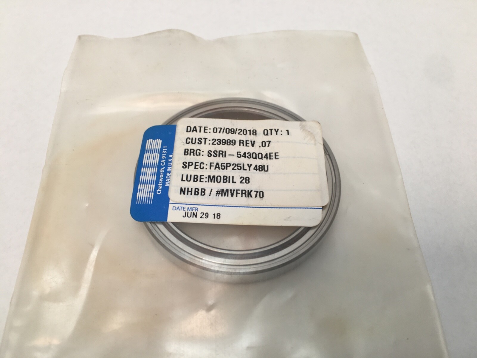 NHBB SSRI-543QQ4EE Bearing Sealed 1-9/16x2x9/32″ SS RI 543 QQ 4 EE B543 USA