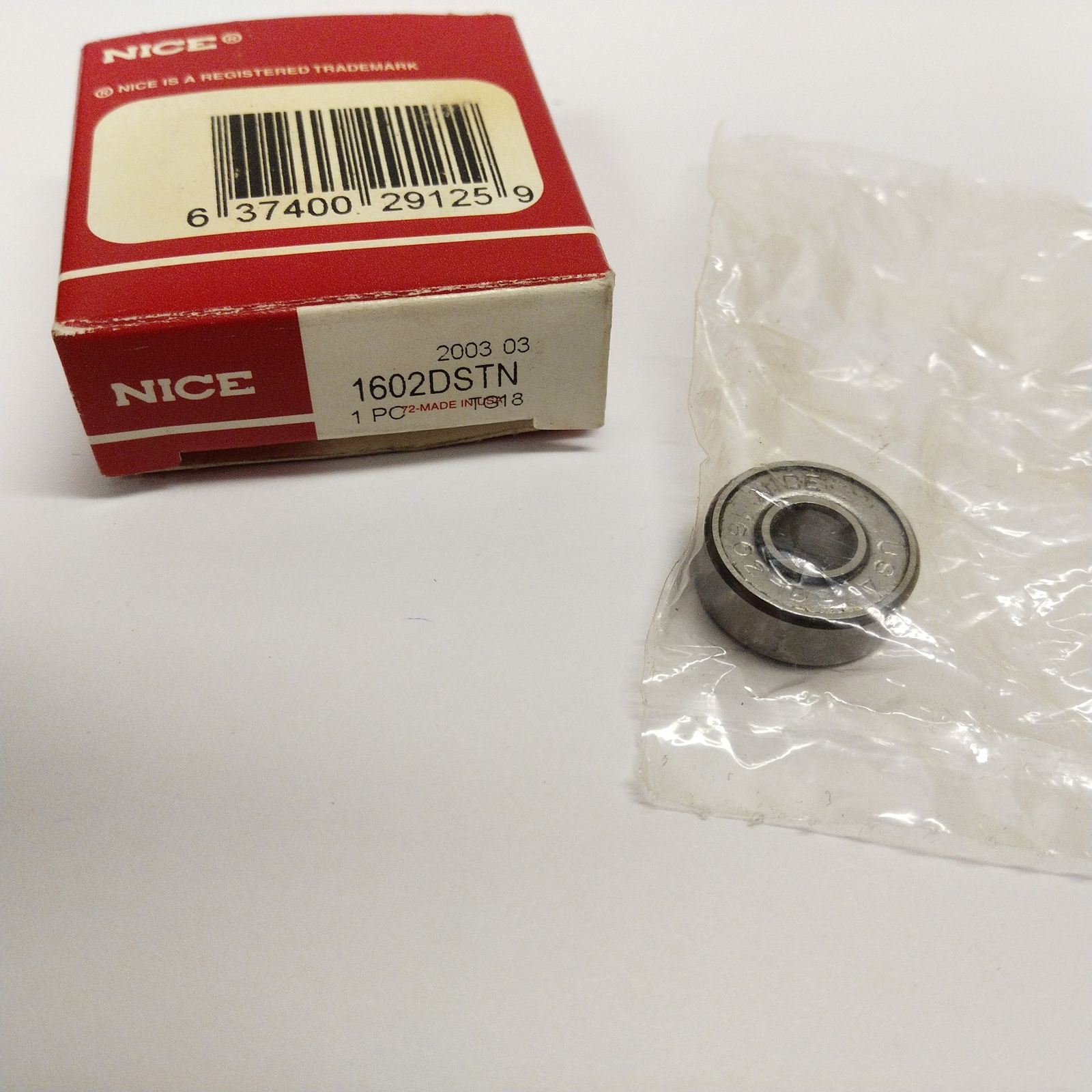 NICE RBC 1602 DSTN Roller Bearing Both Sides Steel Seal 1/4″x1 1/16″x7/32″-NOS