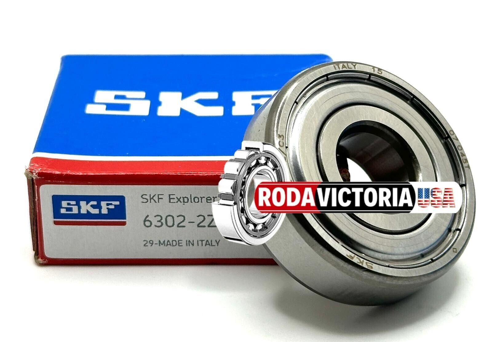 SKF 6302 ZZ C3 DEEP GROOVE BALL BEARING, METAL SHIELDED 15x42x13 mm