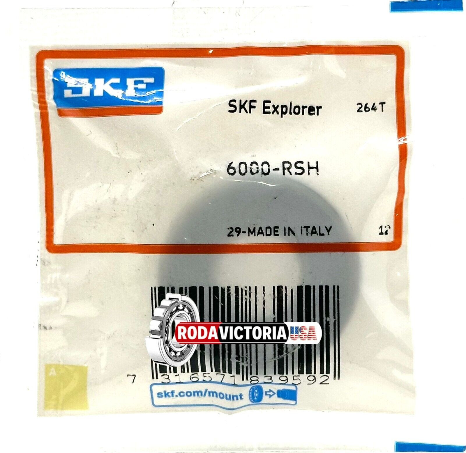 SKF 6000 RSH BALL BEARING, RUBBER SEALED ONE SIDE 10x26x8mm