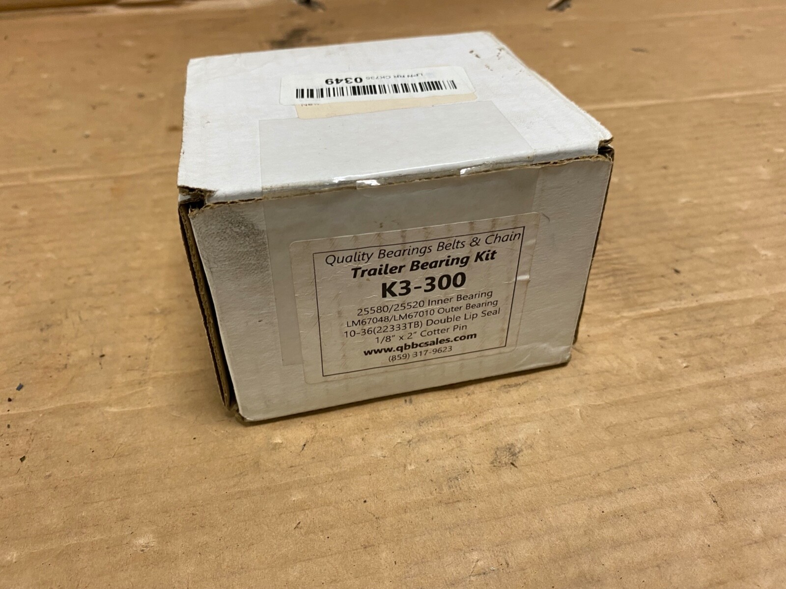 K3-300 5,200-6k lb.Trailer Bearing Kit 25580/20 LM67048/10 Bearings 10-36 Seal
