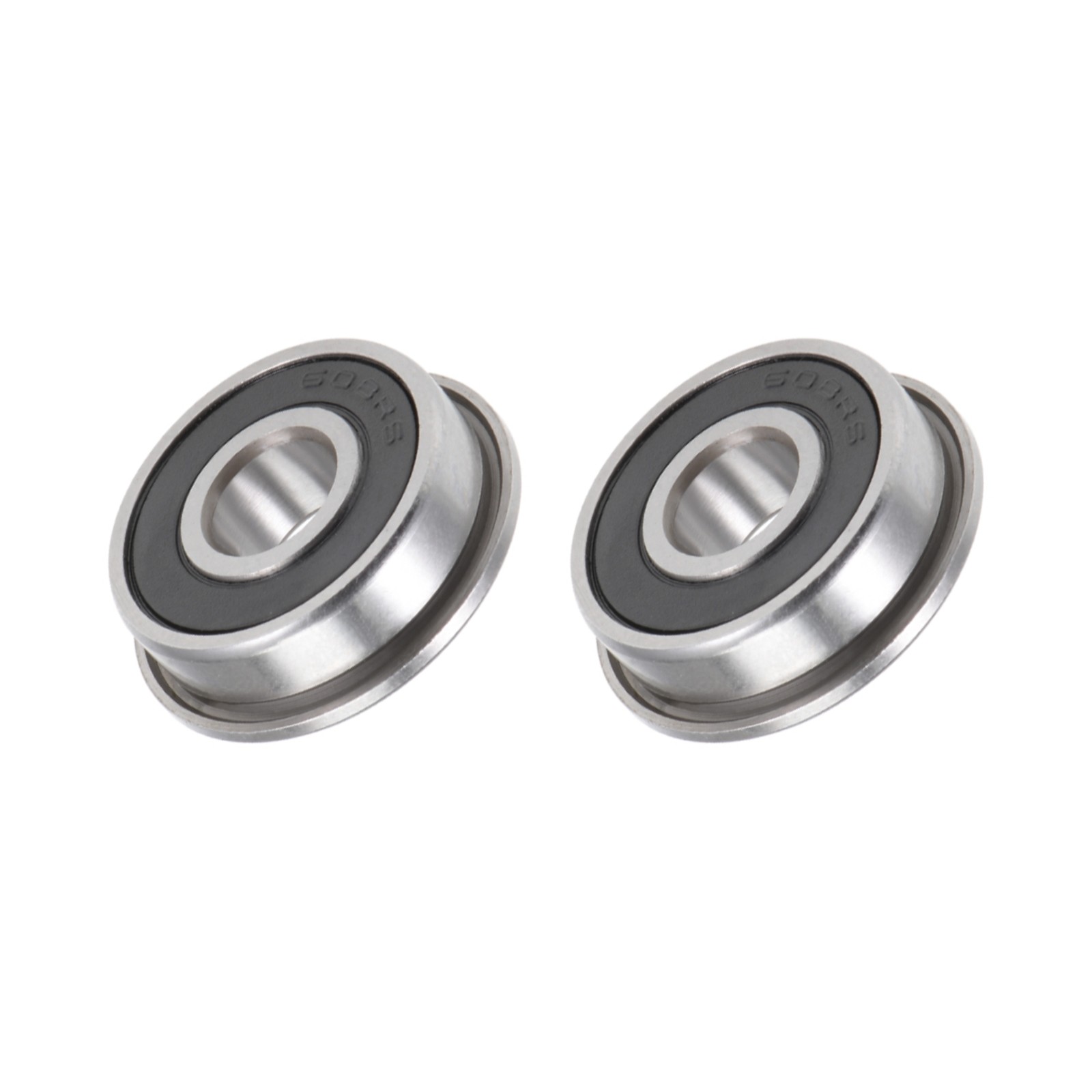 2Pcs Chromium Steel Double Sealed Flange Ball Bearing F608-2RS, 8mm x 22mm x 7mm