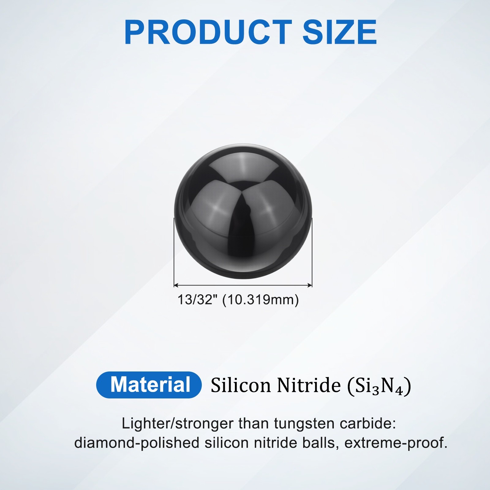 4pcs Ceramic Bearing Balls 13/32″ 10.319mm, Si3N4 Silicon Nitride G10 Precision