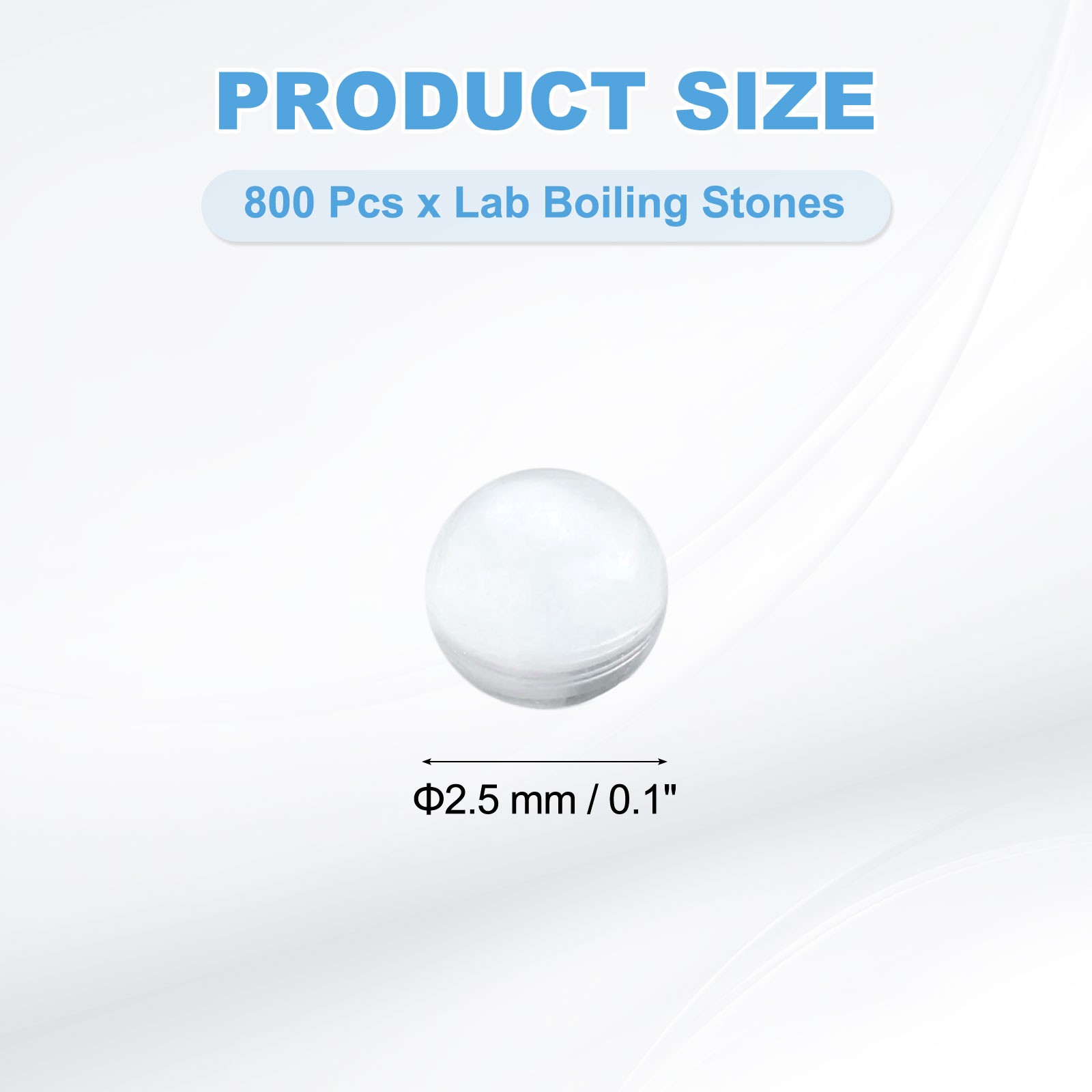 800Pcs, 2.5mm Lab Boiling Stones Solid Round Clear Glass Boiling Beads